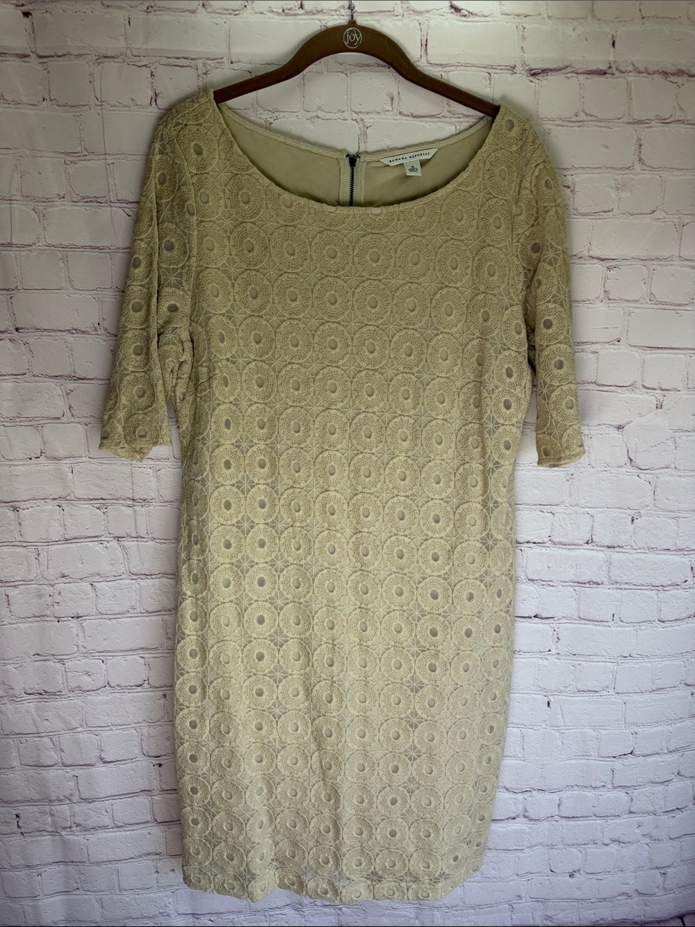 Banana Republic Beige Lace Midi Dress NWT Woman’s Size 14